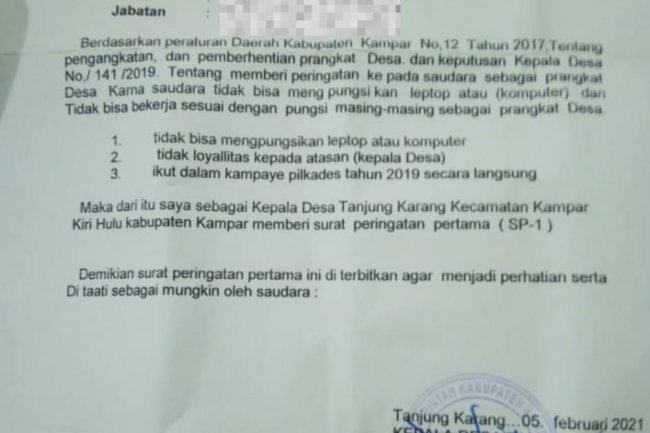 Kades Tanjung Karang Diduga tak Paham Tupoksi