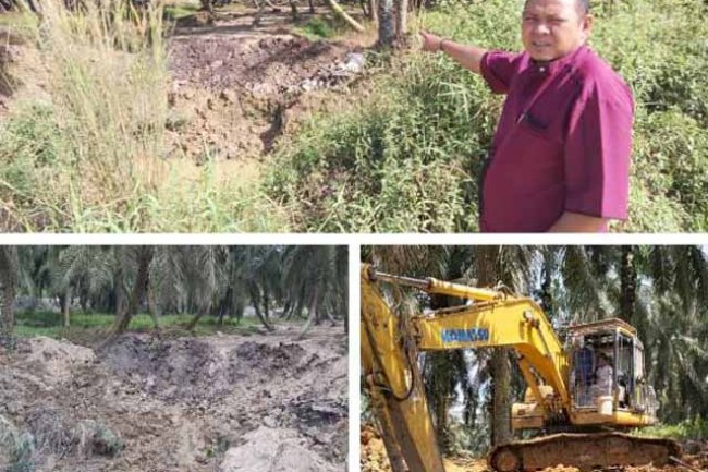 Anak Sungai di Desa Lalang Kabung Pelalawan Ditutup PT IIS