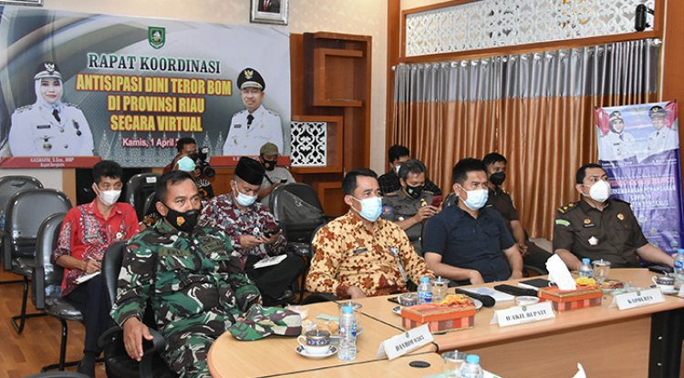 Pemkab Bengkalis Ikuti  Rapat Antisipasi Teroris Bersama Gubri