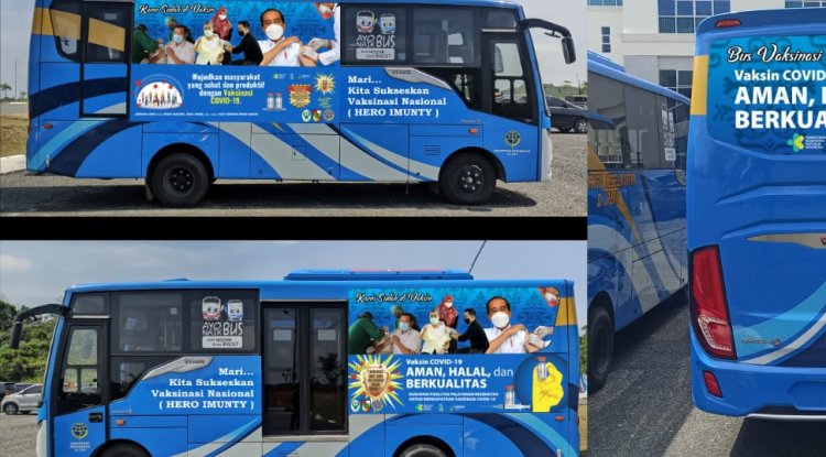 Lima Bus Digunakan Untuk Vaknisasi Keliling di Pekanbaru