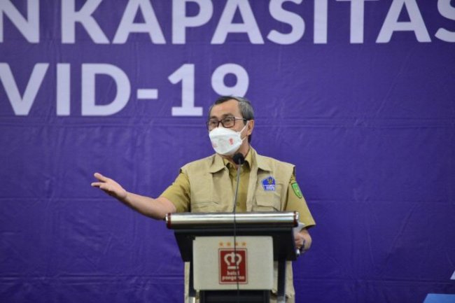 Gubernur Riau Buka Program Penggalangan dan Peningkatan Kapasitas Relawan Covid 19 Wilayah Pekanbaru