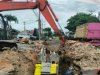 Beton cetak untuk drainase di jalan lobak yang di adakan dinas PUPR