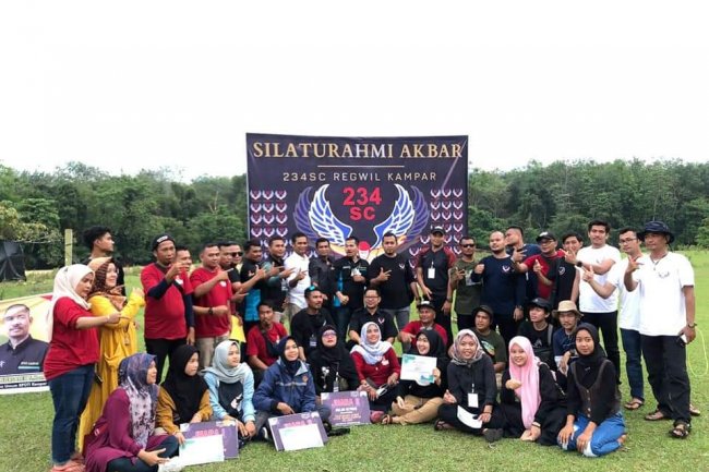 Silahturahmi Akbar 234 SC Regwil Kampar dan ketua KPOTI dan rombongan Pererat Solidaritas Ditengah Keindahan Alam Pulau Tongah Desa Gema