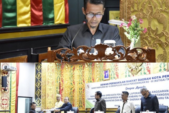 Rapat Paripurna Penandatanganan Laporan Banggar Terkait LKPJ APBD Pekanbaru Tahun 2022